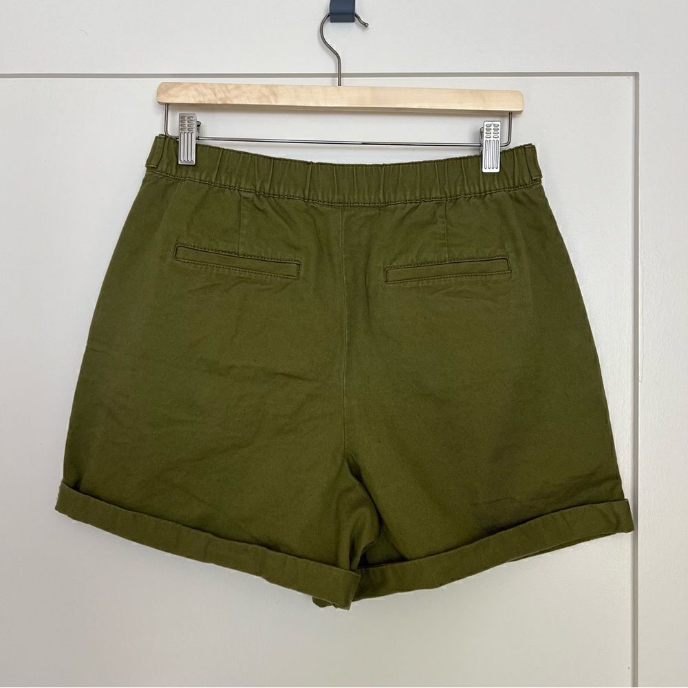 Loft Shorts Womens Size 8P Military Green High Waist Pockets Button Cotton - Picture 4 of 13